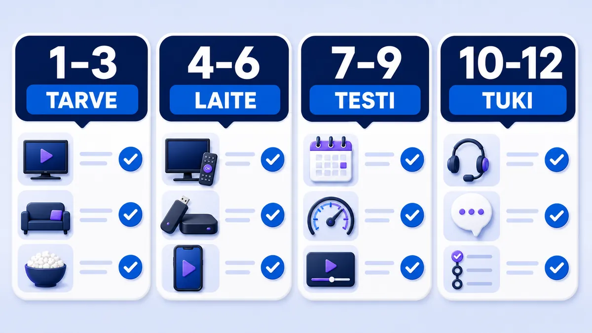 IPTV Suomi ennen tilausta – 12 kohdan tekninen tarkistuslista