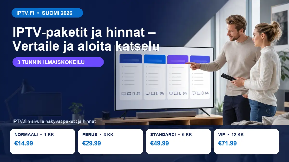IPTV-paketit ja hinnat – IPTV.fi:n neljän paketin vertailu