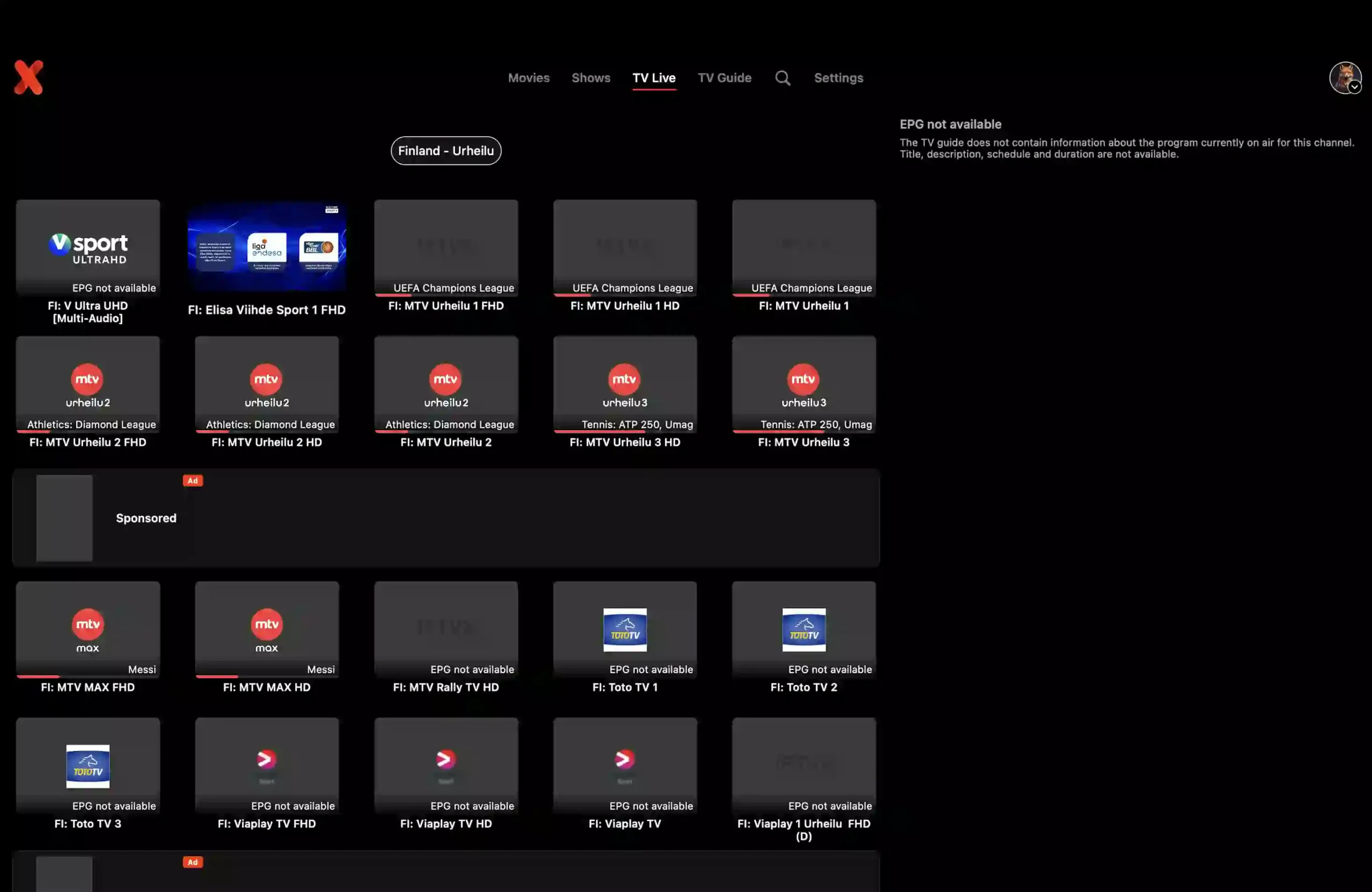 iptvx suomen live tv kanavat vuonna 2026