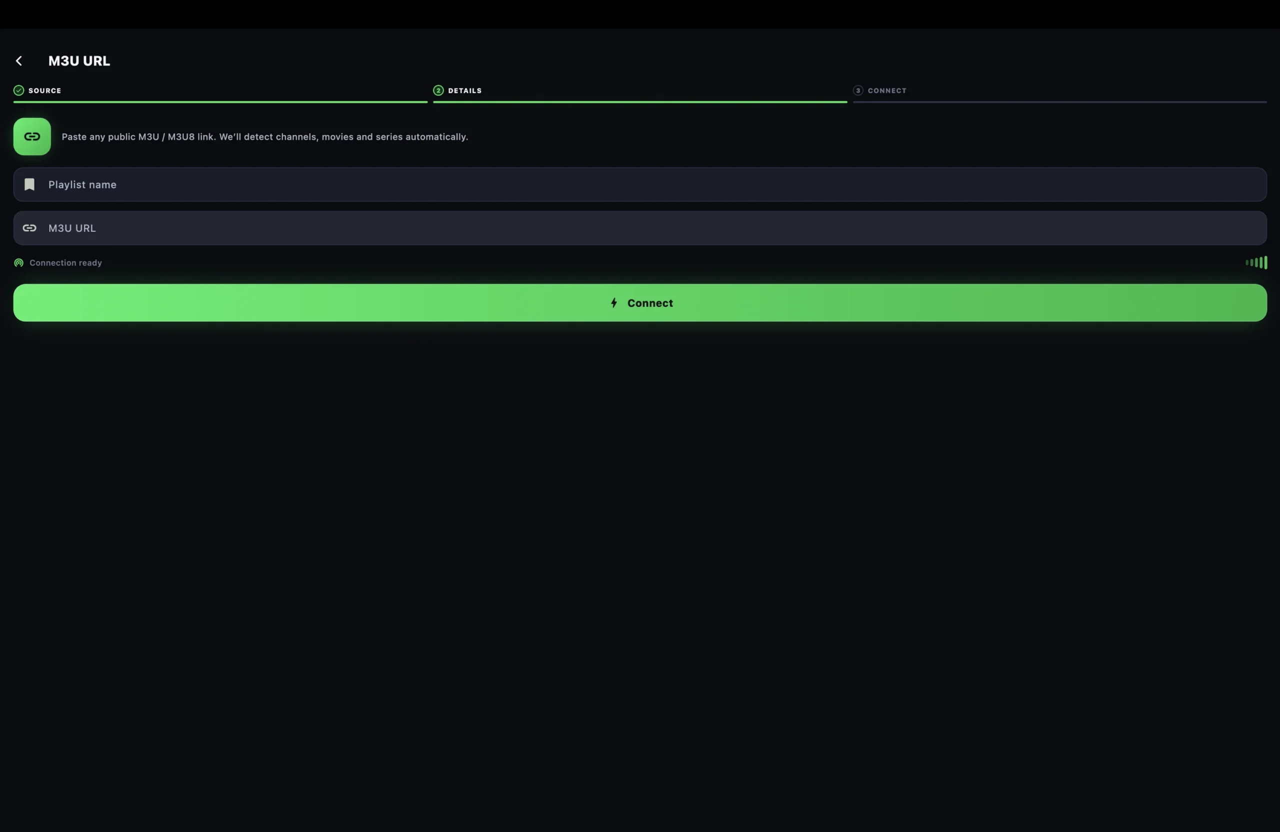 Duplex IPTV tyhjä M3U URL asetus