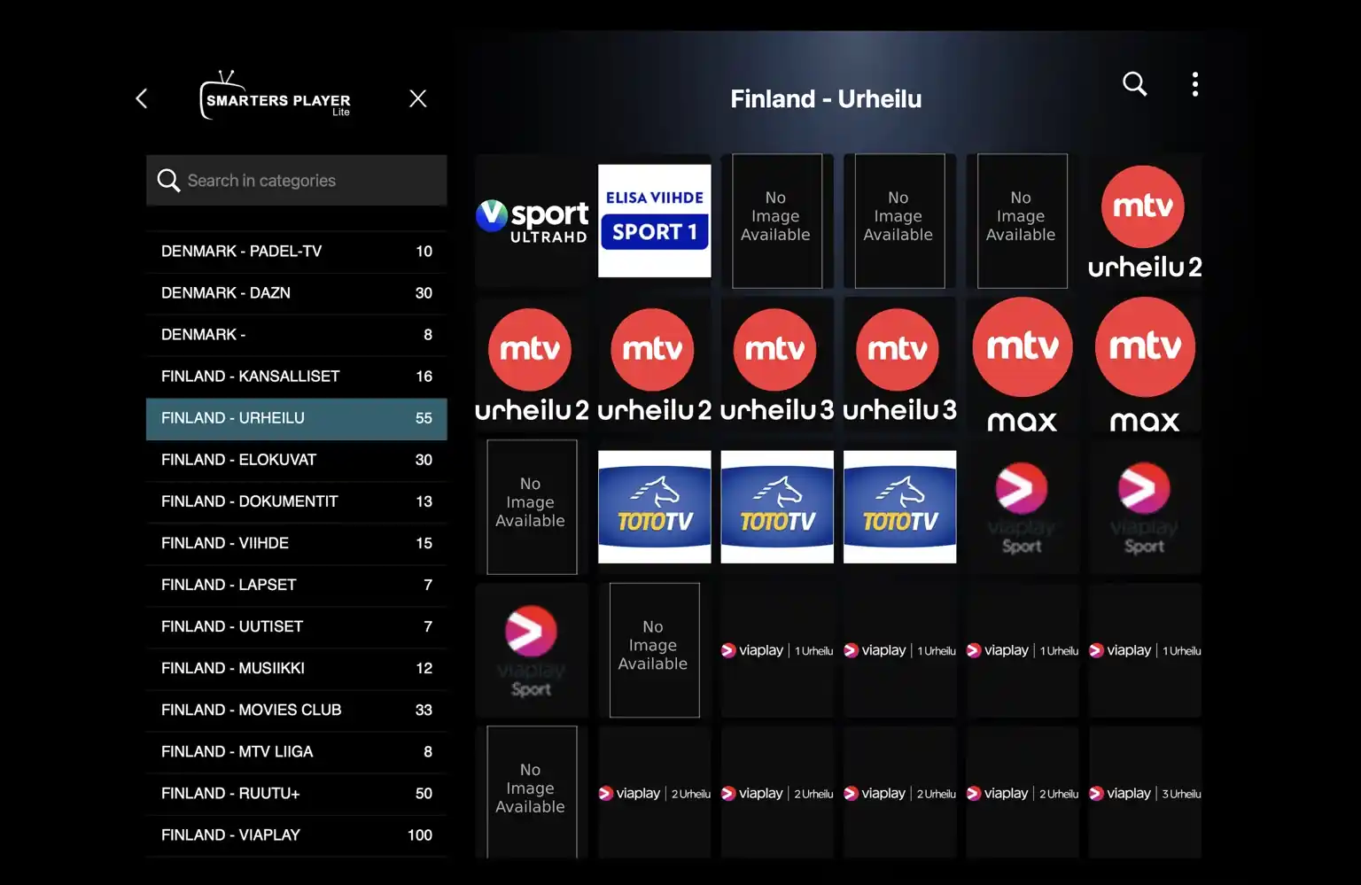 Smarters Player Lite Suomen IPTV-kanavat