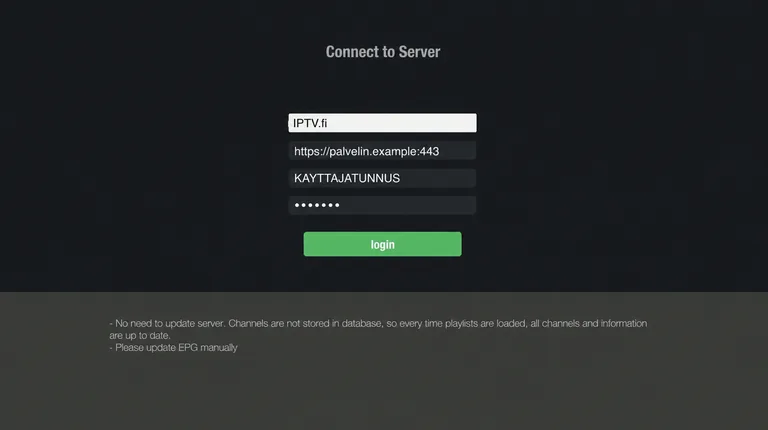 GSE Smart IPTV vaihe 2: turvallinen IPTV.fi Xtream Codes -esimerkki