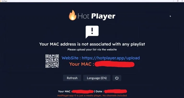 HOT IPTV vaihe 1: HotPlayerin MAC-osoitteen tarkistus