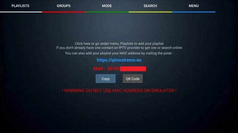 IPTV Extreme vaihe 1: sovelluksen MAC-osoitteen tarkistus