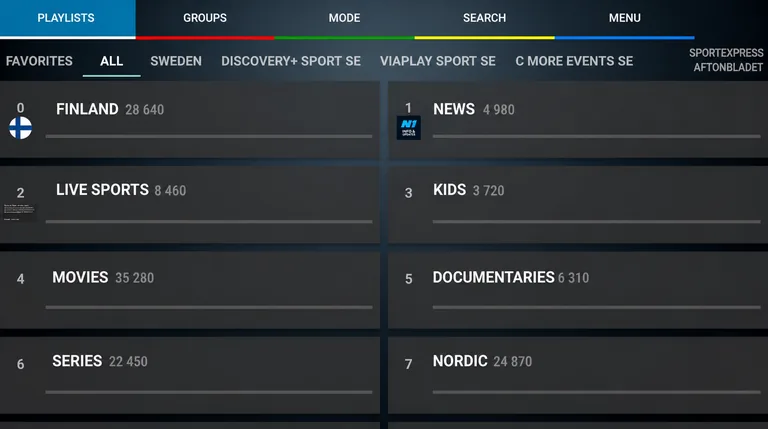 IPTV Extreme vaihe 4: suuri yli 20 000 kohteen esimerkkikirjasto