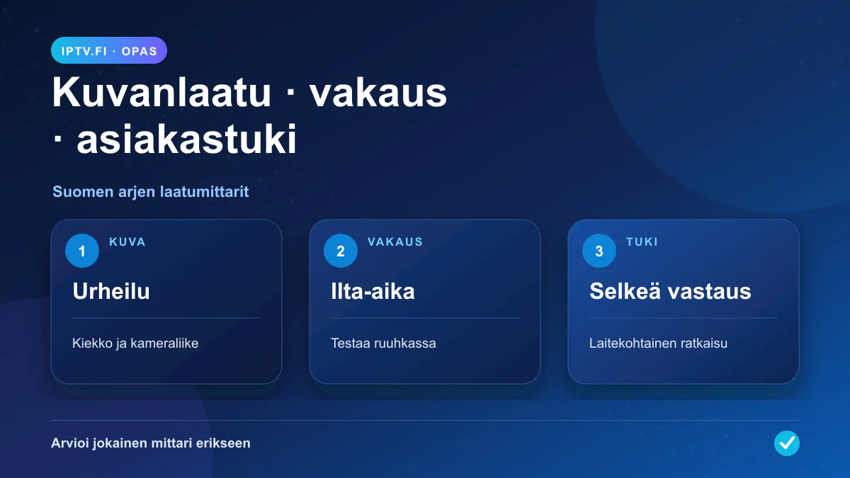IPTV-kokemuksia Suomessa: Kuvanlaadun, vakauden ja tuen kolme mittaria