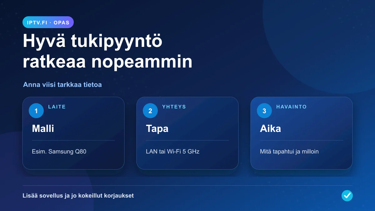 IPTV-kokemuksia Suomessa: Hyvän IPTV-tukipyynnön tiedot