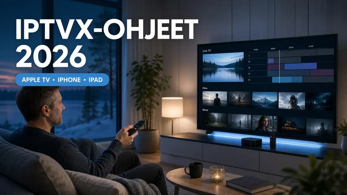 IPTVX-ohjeet 2026 Apple TV:lle, iPhonelle ja iPadille