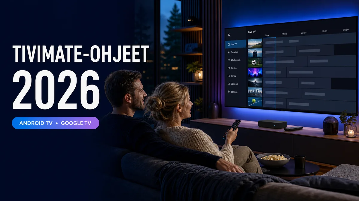 TiviMate-ohjeet 2026 Android TV:lle ja Google TV:lle