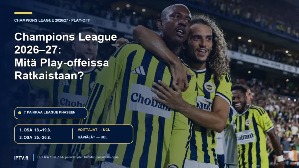 Champions League 2026–27 play-offit – aito UEFA-kuva, 7 paikkaa ja ottelupäivät