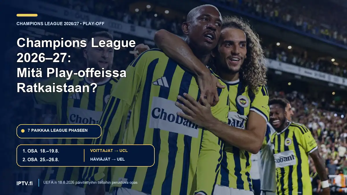 Champions League 2026–27 play-offit – aito UEFA-kuva, 7 paikkaa ja ottelupäivät