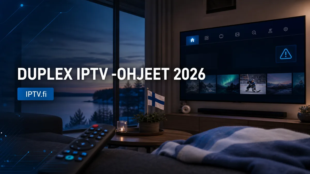 Duplex IPTV -ohjeet 2026 jo asennetulle DuplexPlay-sovellukselle