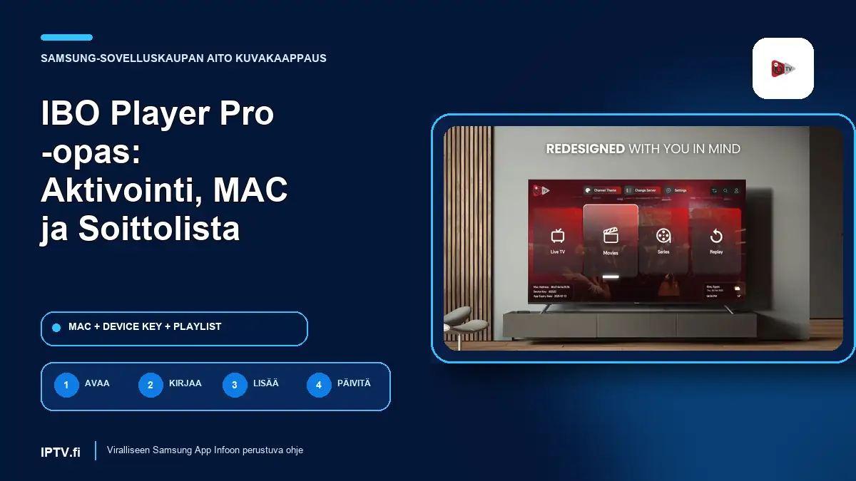 IBO Player Pro -opas – aito Samsung-sovelluskuva, aktivointi, MAC ja soittolista