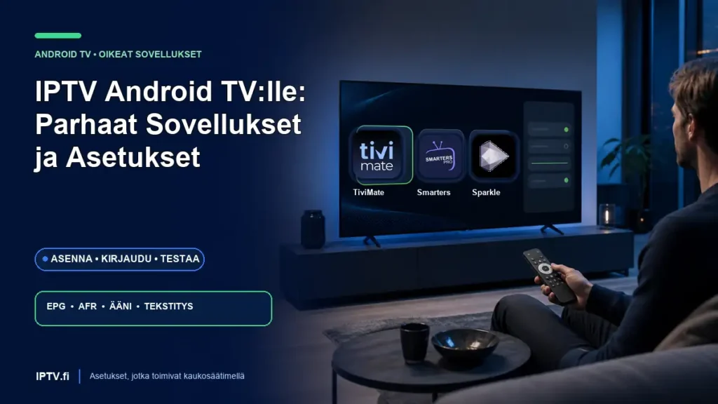 IPTV Android TV:lle TiviMate Smarters Pro Sparkle TV sovellukset