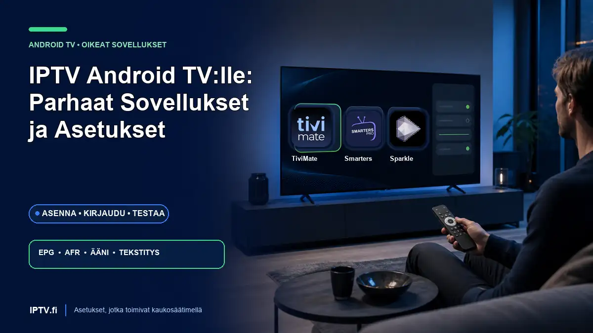 IPTV Android TV:lle TiviMate Smarters Pro Sparkle TV sovellukset