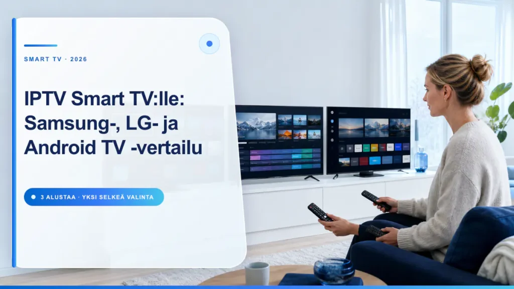 IPTV Smart TV Samsung LG ja Android TV vertailu vuonna 2026