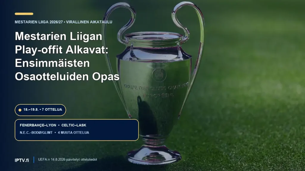Mestarien Liigan play-offit – ensimmäisten osaotteluiden opas ja virallinen UEFA-pokaali