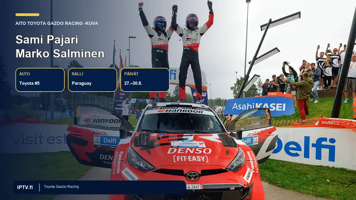 Paraguayn MM-ralli 2026 – Sami Pajari ja Marko Salminen Toyota numero 5