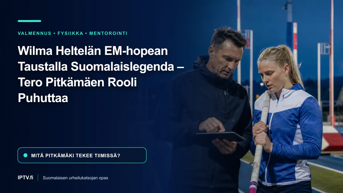 Wilma Heltelä ja Tero Pitkämäki käyvät läpi harjoitussuunnitelmaa seiväspaikalla