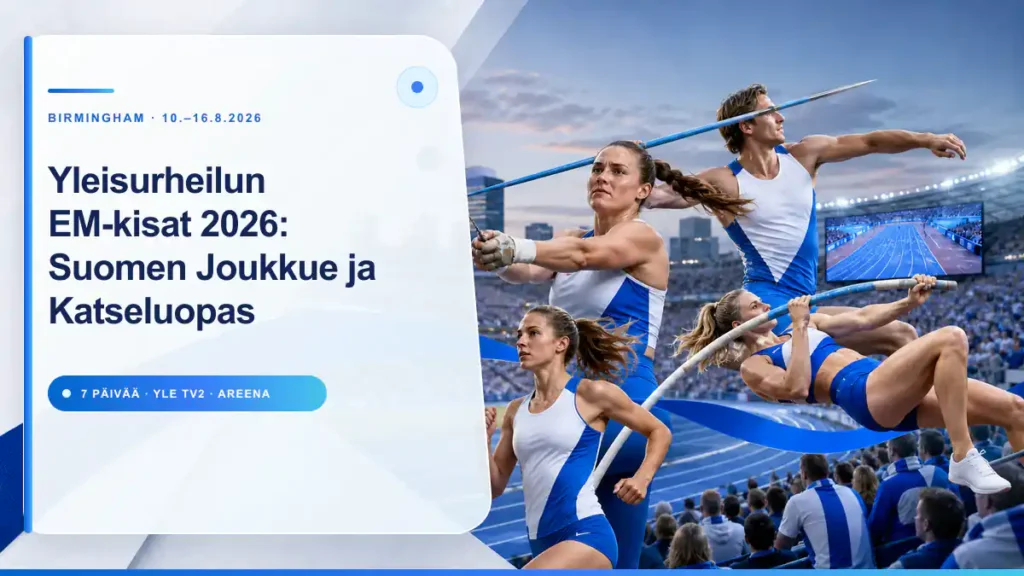 Yleisurheilun EM-kisat 2026 Suomen joukkue ja katseluopas Birminghamista