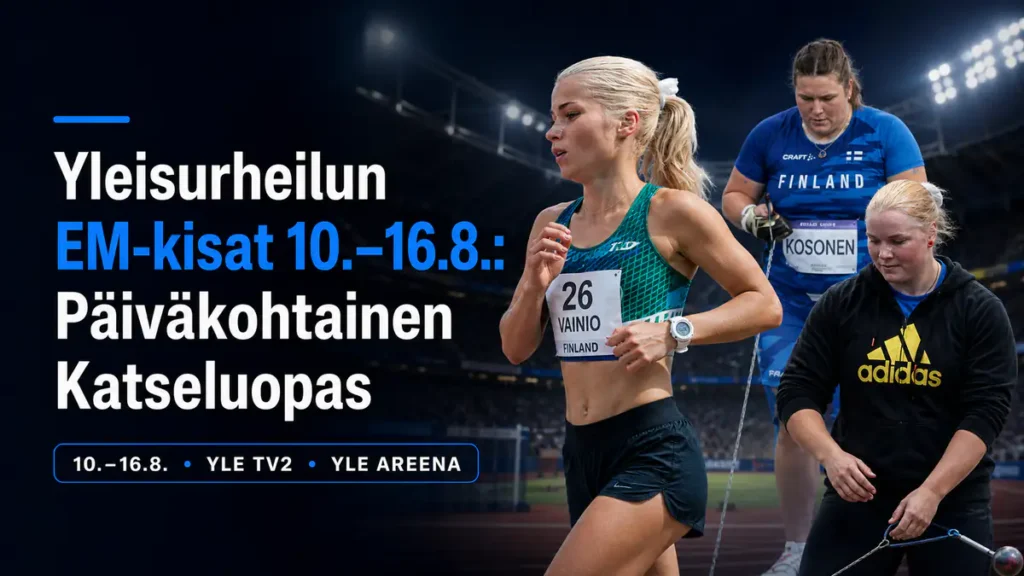 Yleisurheilun EM-kisat – suomalaiset urheilijat ja päiväkohtainen katseluopas